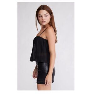 Mango Plisse Chiffon Cami Top